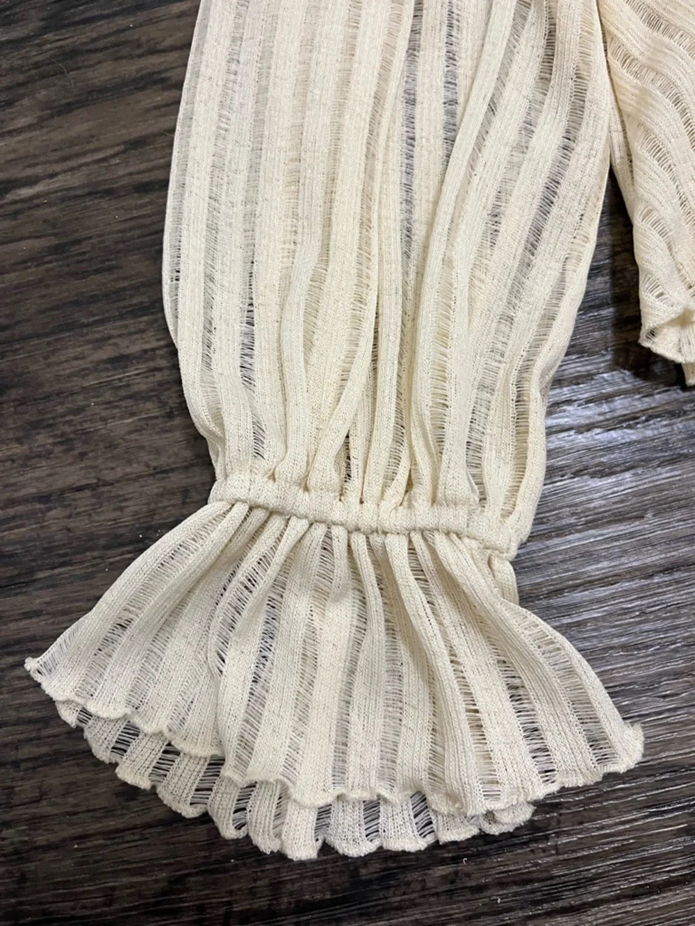 Anthropologie Cream Ruffle Off-Shoulder Peasant Blouse